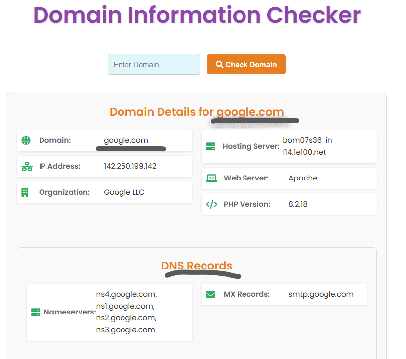 Domain Info Checker